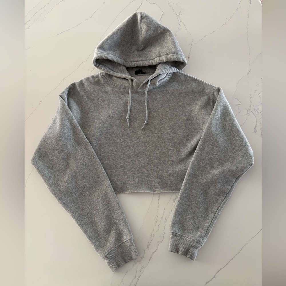 Gray cropped hoodie Urban Outfitters